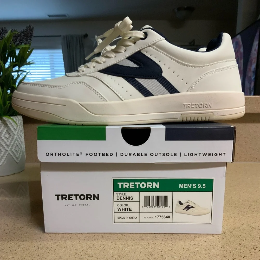 TRETORN Dennis White Athletic blue trim Sneakers